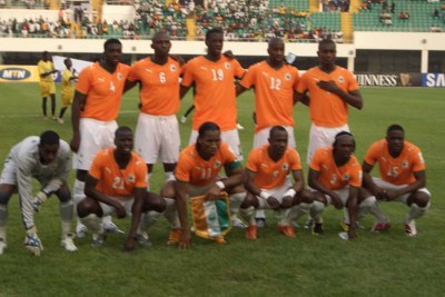 (Photo d'archives) - L'équipe de la Côte d'Ivoire à la Coupe d'Afrique des Nations en 2008 au Ghana