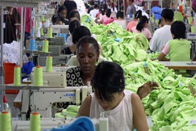 A garment factory in Namibia.
