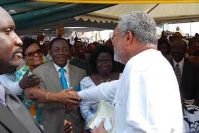 Former President Jerry Rawlings also attended the ceremony.