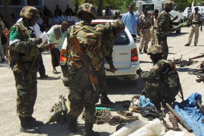 Ugandan peacekeepers in Mogadishu (file photo).