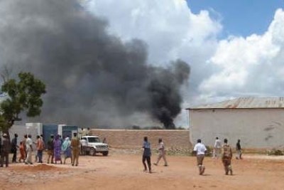 A scene from a past bomb attack in Somalia.