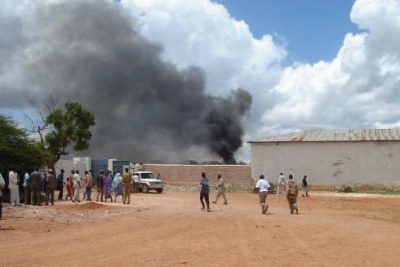 A scene from a past bomb attack in Somalia