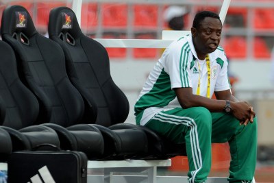 Shaibu Amodu, (coach) of Nigeria during the Africa Cup of Nations semi final match between Ghana and Nigeria from the November 11 Stadium on January 28, 2010 in Luanda, Angola.