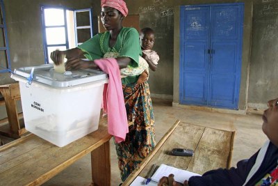 A voter casts her ballot (file photo).