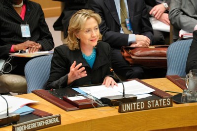 Hillary Rodham Clinton, U.S. Secretary of State.