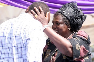 Former First Lady Mama Ngina Kenyatta with her son, Finance Minister Uhuru Kenyatta...