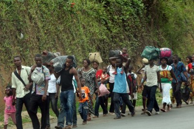 People fleeing the Abobo district of Abidjan (file photo).