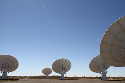 A portion of the Karoo Array Telescope - known as KAT-7 - in Northern Province, South Africa.