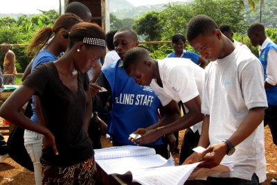 Sierra Leoneans take to the polls in Freetown, the capital of the West African nation.
