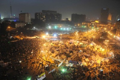 Protesters gather at Tahrir square during a demonstration against president Muhammad Morsi in Cairo.