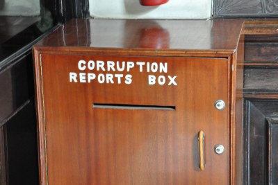 Corruption report box in Kenya.