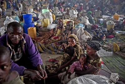 Displaced families find shelter at an orphanage in Goma,two days after M23 rebels claimed control of the city (file photo).