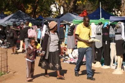 Informal traders in Harare.