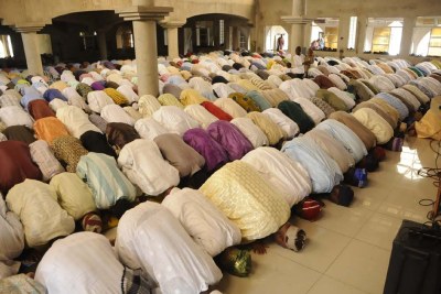 Nigerian muslims at prayer