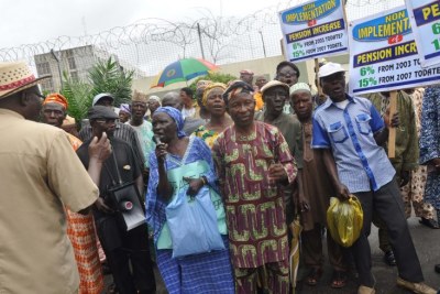 Protest by Nigeria Union of Pensioners (file photo).
