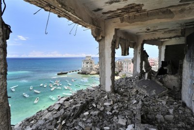 Once one of Mogadishu's most luxurious hotels, the Al-Uruba lays in ruins after two decades of civil war.