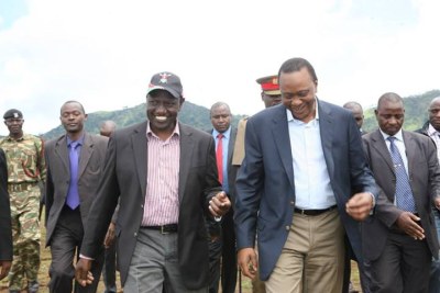 Kenyan President Uhuru Kenyatta and his deputy William Ruto (file photo).