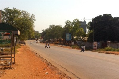 Deserted road in Juba.
