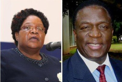 The two contenders for the top job: Vice-President Joice Mujuru, left, and Justice Minister Emmerson Mnangagwa.
