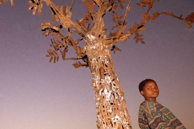 The Tree of Life was made by four Mozambican artists: Cristovao Canhavato (Kester), Hilario Nhatugueja, Fiel dos Santos and Adelino Serafim Maté. It is a product of the Transforming Arms into Tools (TAE) project and is made from decommissioned weapons. - British Museum