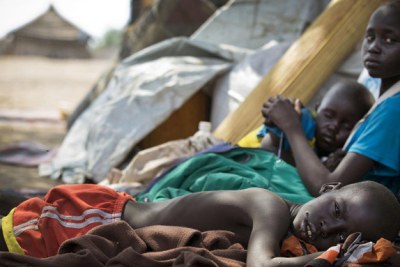 Des enfants déplacés dans l'Etat de Jonglei, au Soudan du Sud.