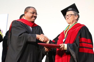 Bill Gates receiving an Honorary Doctoral Degree from Addis Ababa University.