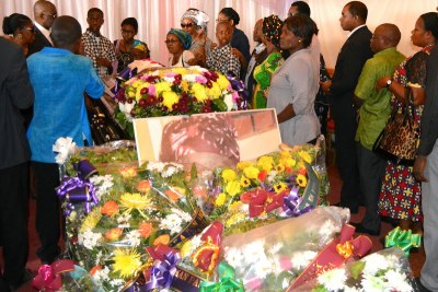 Les obsèques de madame Pauline Opango, veuve du héros national, Patrice Emery Lumumba le 29/12/2014 à Kinshasa.