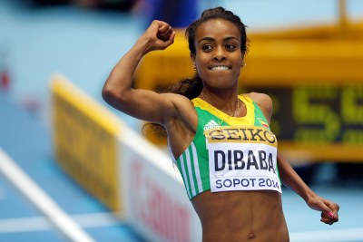 Genzebe Dibaba in 2014 IAAF World Indoor Championships.