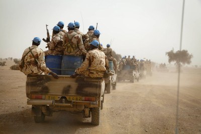 Des Casques bleus tchadiens déployés au sein de la MINUSMA dans le nord du Mali.