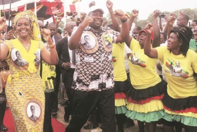 First lady Grace Mugabe and ruling party political commissar, Saviour Kasukuwere (file photo).
