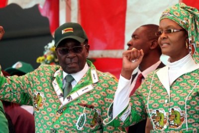 Zimbabwe's President Robert Mugabe and the First Lady Grace Mugabe.