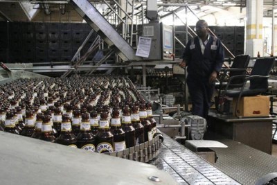 The bottling line at the East African Breweries Limited plant in Ruaraka, Nairobi (file photo)