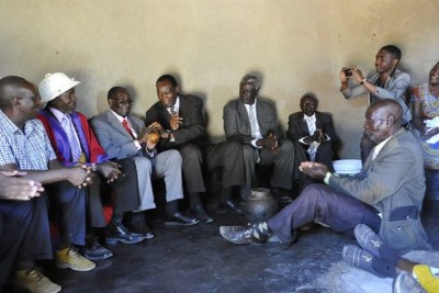President Robert Mugabe drinks seven-day brew with ruling party elders in Masvingo.