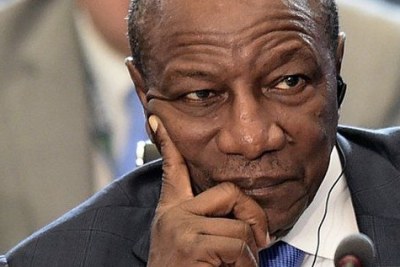 Alpha Condé , le président de la république de Guinée