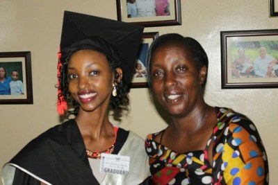Entebbe municipality MP Tumusime Rosemary with her daughter Doreen Tashobya on her day of graduation.