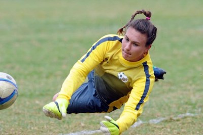 Roxanne Barker, the number one goalkeeper for South Africa.