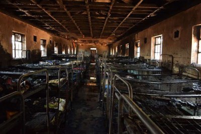 A dormitory that was gutted at the Nyahururu High School on July 27, 2016.