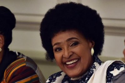 Winnie Madikizela-Mandela, centre, celebrates her 80th birthday at the Mount Nelson Hotel in Cape Town.