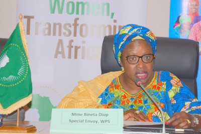 Mme Bineta DIOP, Envoyée Spéciale de la présidente de la Commission de l’Union Africaine sur Femmes, Paix et Sécurité et Président de Femmes Africa et Solidarité (FAS)