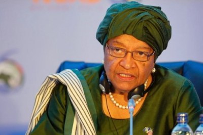 Le Président Ellen Johnson Sirleaf du Libéria.