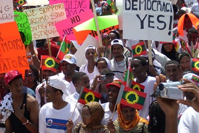 Mouvement de protestion des Oromos en Ethiopie.
