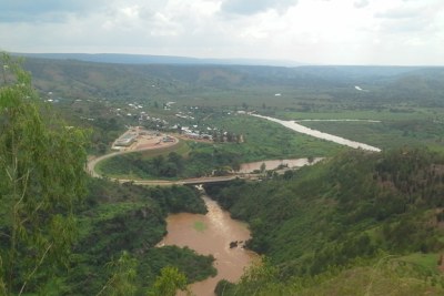 The Kagera River near Rusumo Falls forms part of the upper headwaters of the Nile River.
