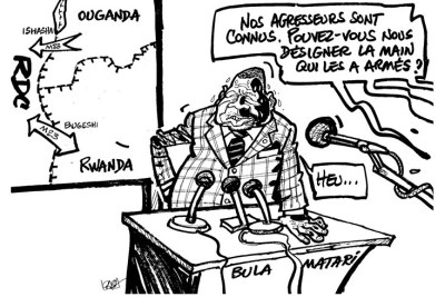 caricature affrontement M23 eet FARDC