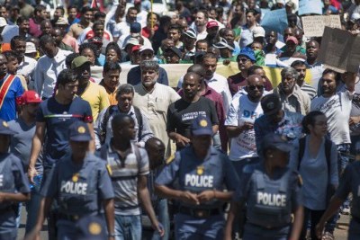 Marchers take their protest to the Union Buildings (file photo).