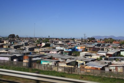 Informal settlements in Cape Town, South Africa.