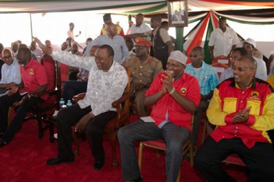 President Uhuru Kenyatta in Wajir county on Saturday April 8. 2017.