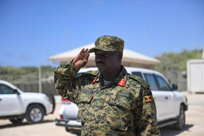 The Uganda People's Defence Force Commander of Land Forces Major General Peter Elwelu.