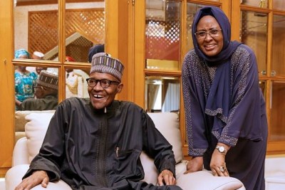 President Muhammadu Buhari and wife Aisha Buhari.