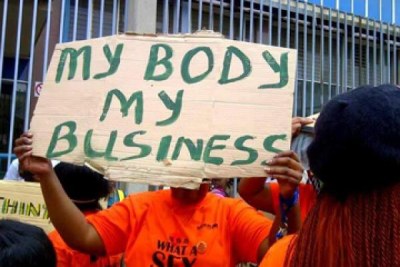 Sex workers at a decriminalising sex work protest (file photo).
