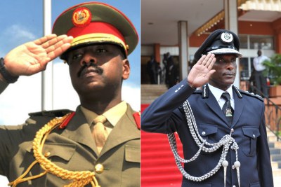 The Chief of Defence Forces  General, David Muhoozi and the Inspector General of Police General, Kale Kayihura.